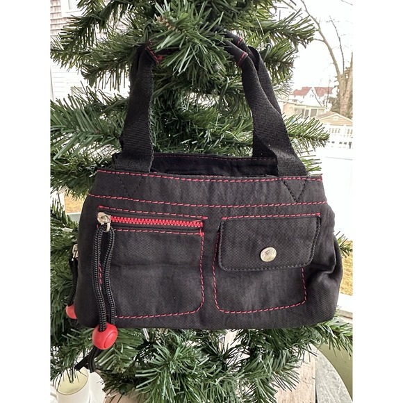 Nine West Handbags - Vintage Nine West Y2K Black Red Handbag Small Purse Zip